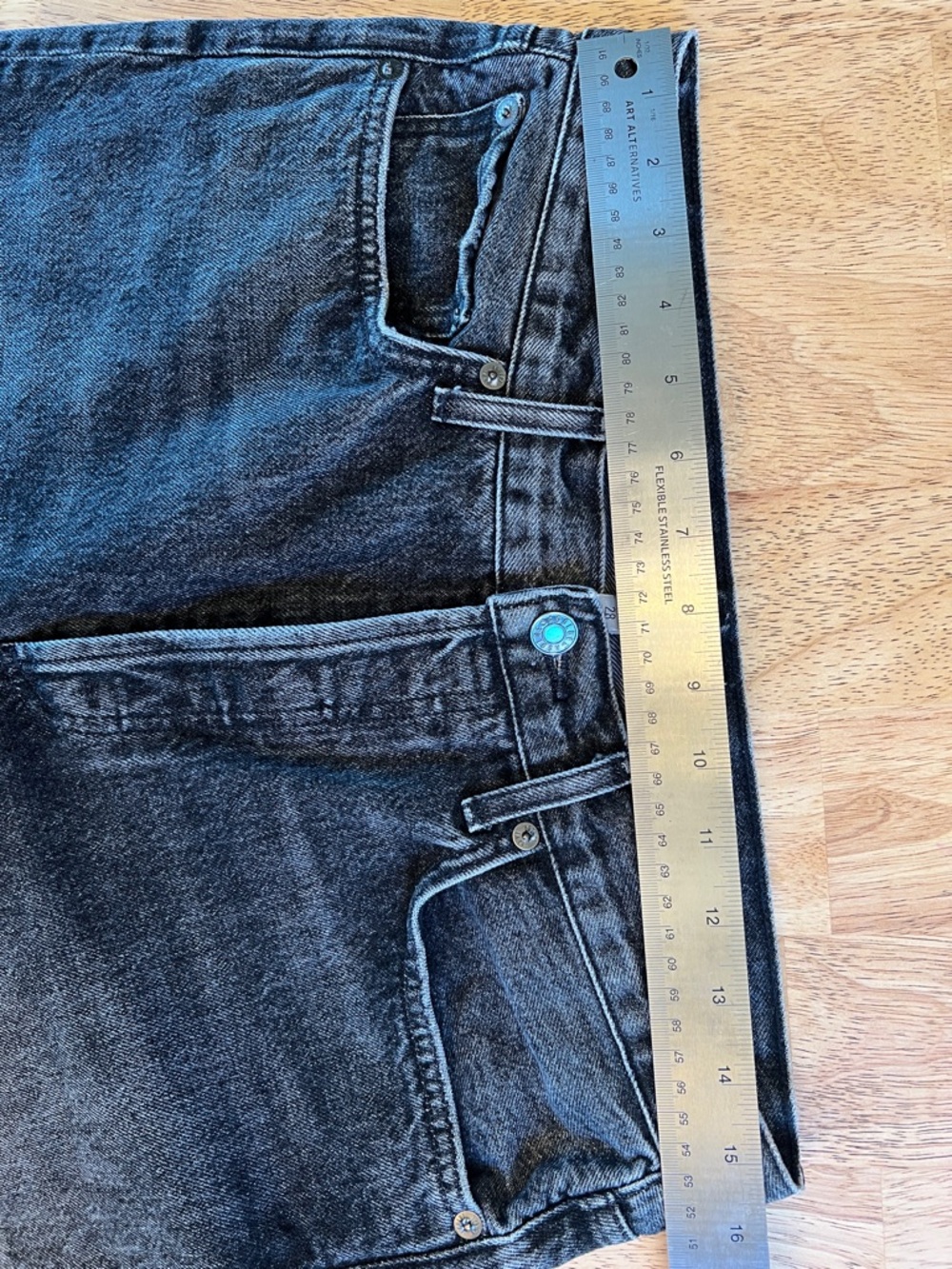 AGOLDE Fran 100% Cotton Washed Black Jeans size 28 - Picture 12 of 15